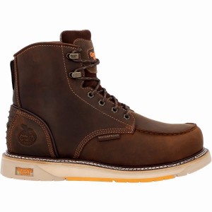 Botte Travail Georgia Boot AMP LT Wedge Composite Embout Imperméables Homme Marron | RECAJXV-16