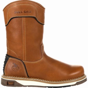 Botte Travail Georgia Boot AMP LT Wedge Pull On Homme Marron | YHOEXSF-52