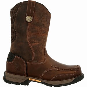 Botte Travail Georgia Boot Athens 360 Imperméables Pull-On Homme Marron | SUIXWCR-51