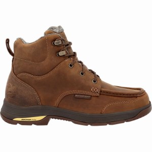 Botte Travail Georgia Boot Athens SuperLyte Moc-Embout Imperméables Homme Marron | XPHUBEV-78