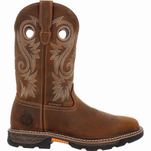 Botte Travail Georgia Boot Carbo-Tec FLX Alloy Embout Imperméables Pull-on Homme Marron | EMYVUOS-24