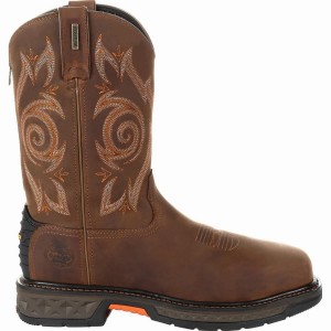 Botte Travail Georgia Boot Carbo-Tec LT Steel Embout Imperméables Pull On Homme Marron | OHLUDIF-51