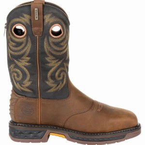 Botte Travail Georgia Boot Carbo-Tec LT Steel Embout Imperméables Pull On Homme Marron | AZPLOMQ-20