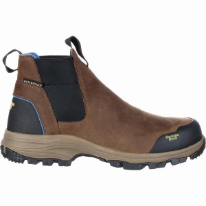 Botte Travail Georgia Boot Romeo Chelsea Imperméables Blue Collar Homme Marron | OEWRQBK-95