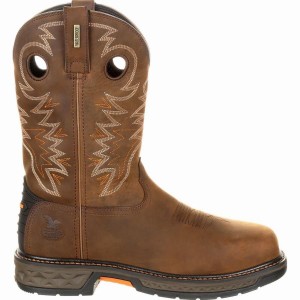 Bottes Imperméables Georgia Boot Carbo-Tec LT Alloy Embout Pull-On Homme Marron | YAEZSQU-34