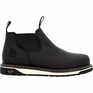 Bottines Chelsea Georgia Boot AMP LT Wedge Romeo Travail Homme Noir | AUJGBKO-10