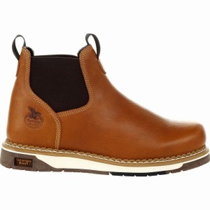 Bottines Chelsea Georgia Boot AMP LT Wedge Travail Homme Marron | ZEYMQBD-90