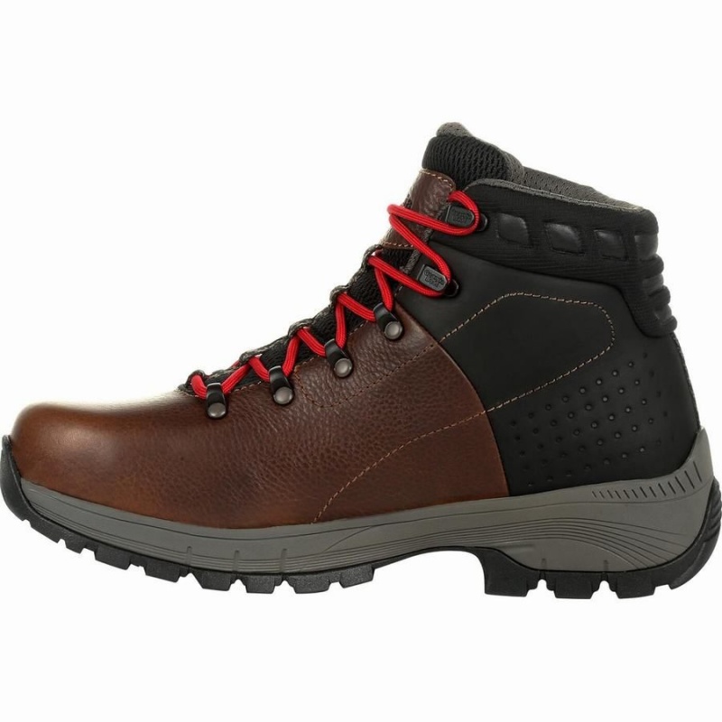 Botte Randonnée Georgia Boot Eagle Trail Alloy Embout Imperméables Homme Marron | HXNEBOM-59