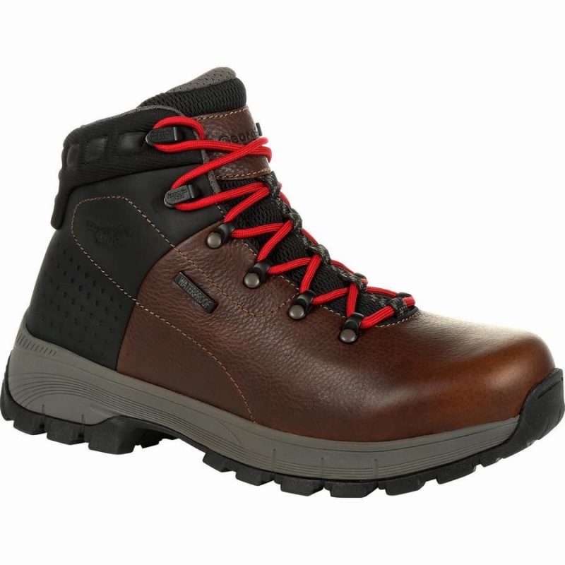 Botte Randonnée Georgia Boot Eagle Trail Alloy Embout Imperméables Homme Marron | HXNEBOM-59