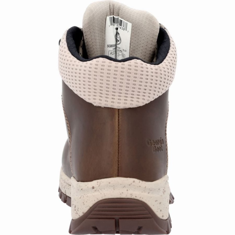 Botte Randonnée Georgia Boot Eagle Trail Alloy Embout Imperméables Femme Marron Foncé | CMDNRHW-63