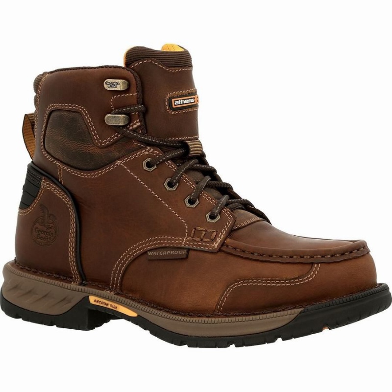 Botte Travail Georgia Boot Athens 360 Imperméables Homme Marron | DQTISER-47