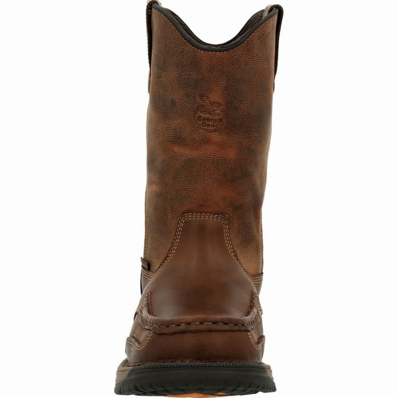 Botte Travail Georgia Boot Athens 360 Imperméables Pull-On Homme Marron | SUIXWCR-51