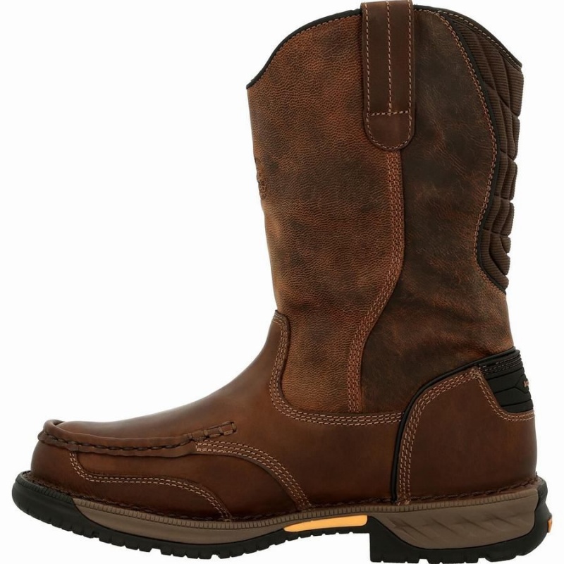 Botte Travail Georgia Boot Athens 360 Imperméables Pull-On Homme Marron | SUIXWCR-51