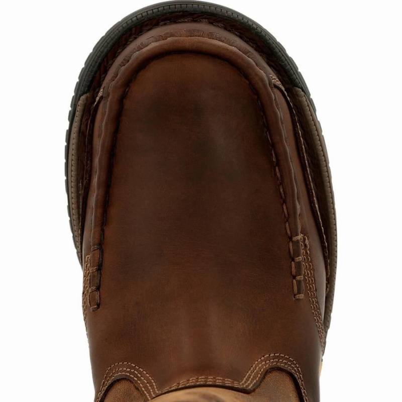 Botte Travail Georgia Boot Athens 360 Imperméables Pull-On Homme Marron | SUIXWCR-51