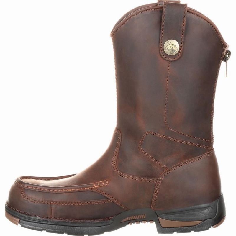 Botte Travail Georgia Boot Athens Pull-On Homme Marron | VTABMQW-51