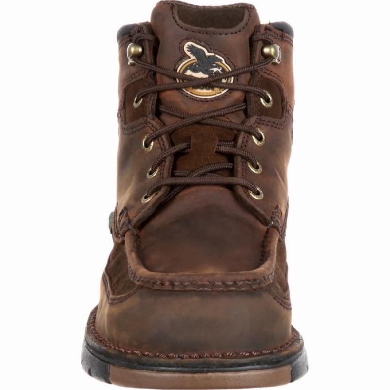 Botte Travail Georgia Boot Athens Steel Embout Imperméables Homme Marron | QLTRAIC-07