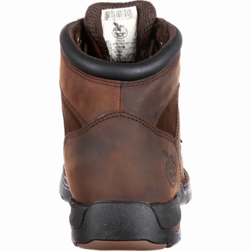 Botte Travail Georgia Boot Athens Steel Embout Imperméables Homme Marron | QLTRAIC-07