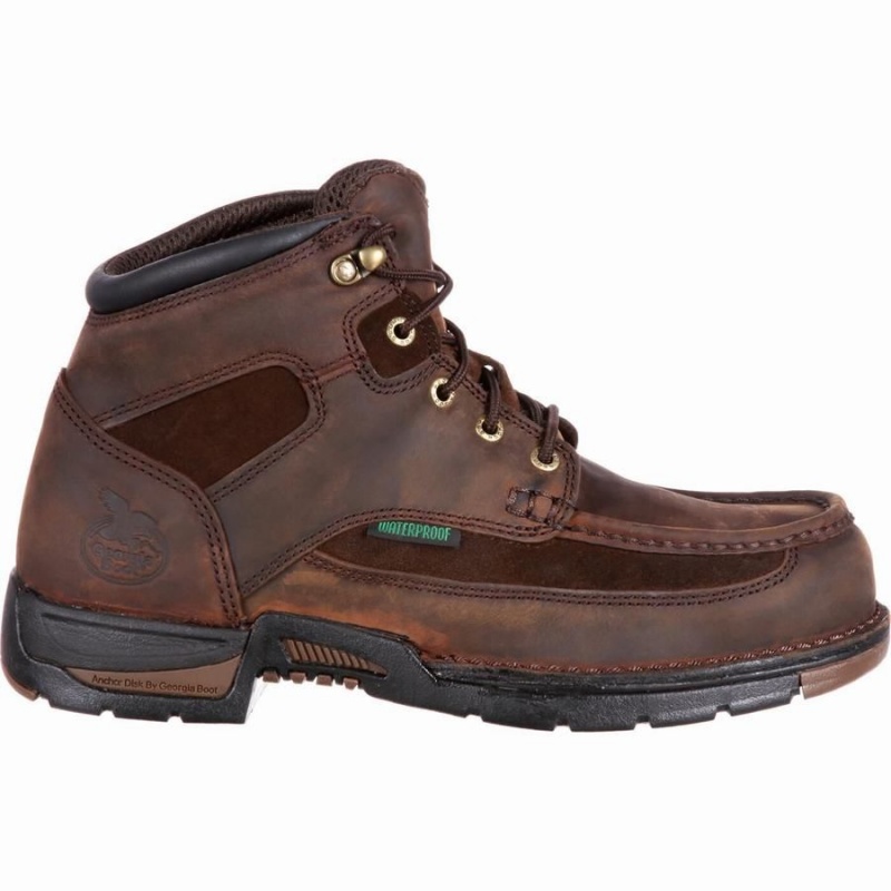 Botte Travail Georgia Boot Athens Steel Embout Imperméables Homme Marron | QLTRAIC-07