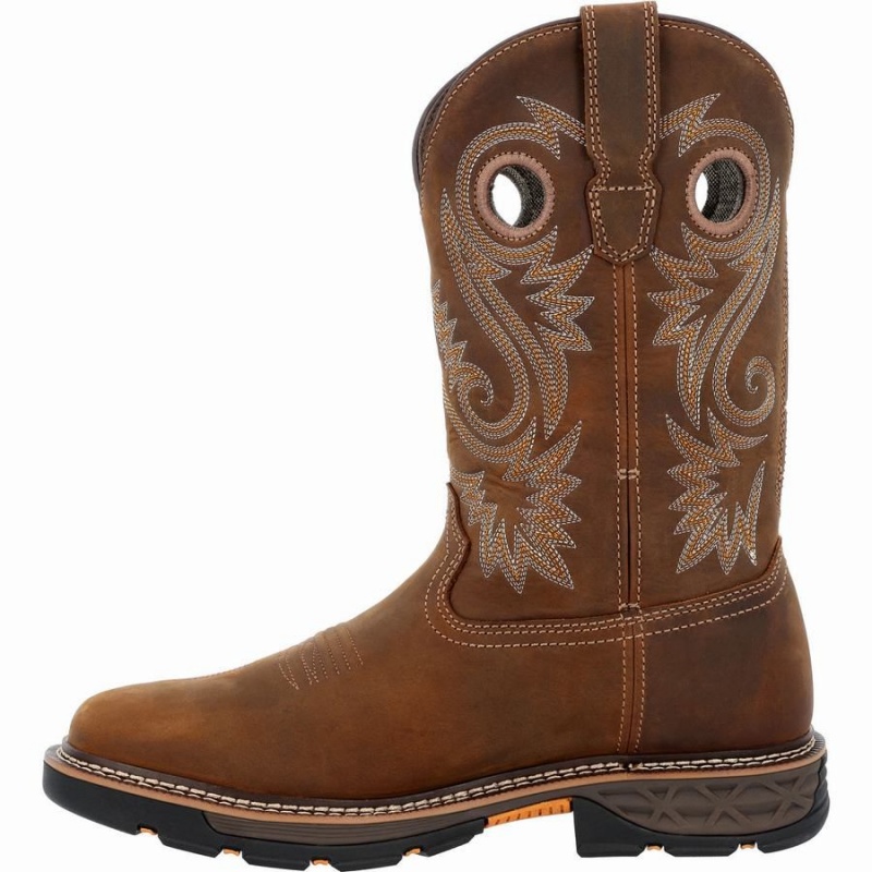 Botte Travail Georgia Boot Carbo-Tec FLX Alloy Embout Imperméables Pull-on Homme Marron | EMYVUOS-24