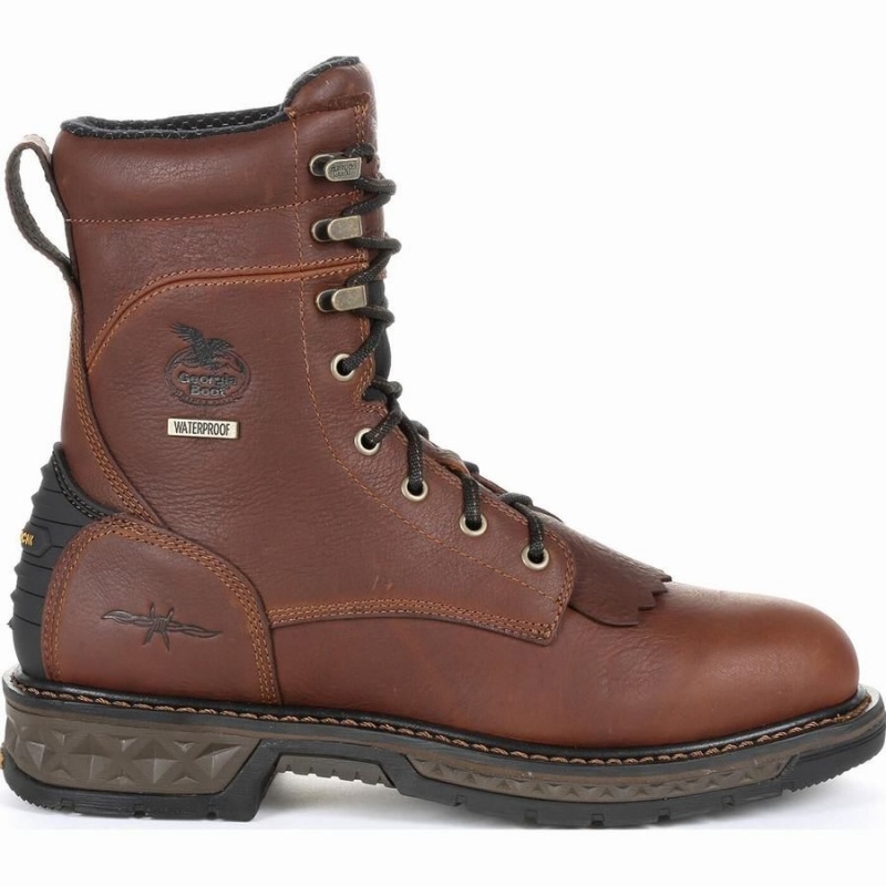 Botte Travail Georgia Boot Carbo-Tec LT Imperméables Lacer Homme Marron | SQGWMNP-31