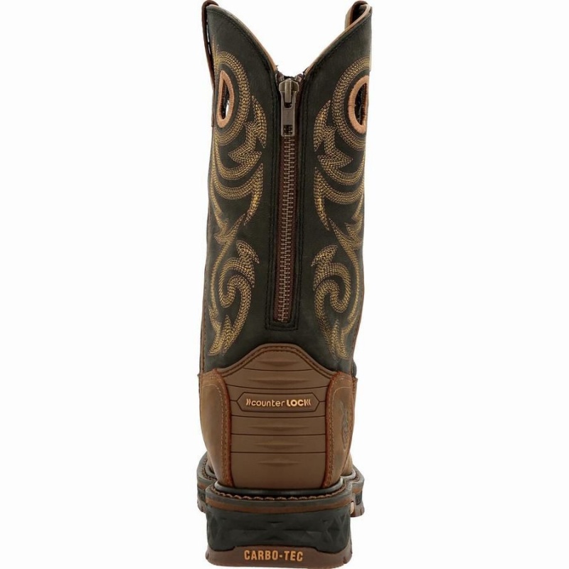 Botte Travail Georgia Boot Carbo-Tec LT Imperméables Pull-On Homme Marron | HWVOGSJ-41