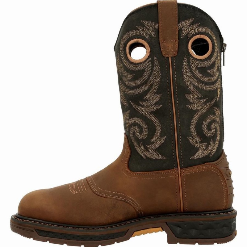 Botte Travail Georgia Boot Carbo-Tec LT Imperméables Pull-On Homme Marron | HWVOGSJ-41