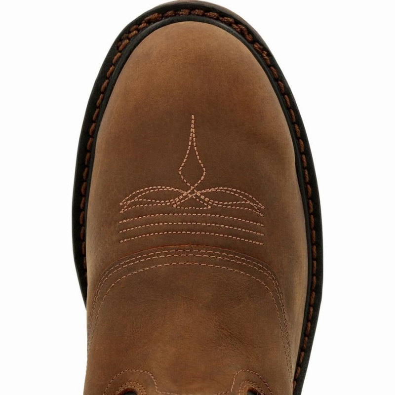 Botte Travail Georgia Boot Carbo-Tec LT Imperméables Pull-On Homme Marron | HWVOGSJ-41