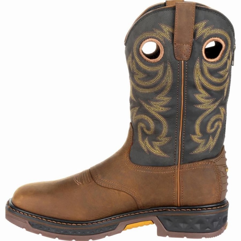 Botte Travail Georgia Boot Carbo-Tec LT Imperméables Pull-On Homme Marron | UXMLHPB-08