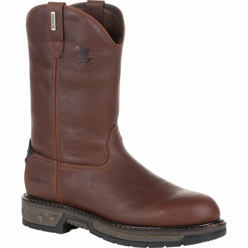 Botte Travail Georgia Boot Carbo-Tec LT Imperméables Pull-On Homme Marron | QSWLZPI-70