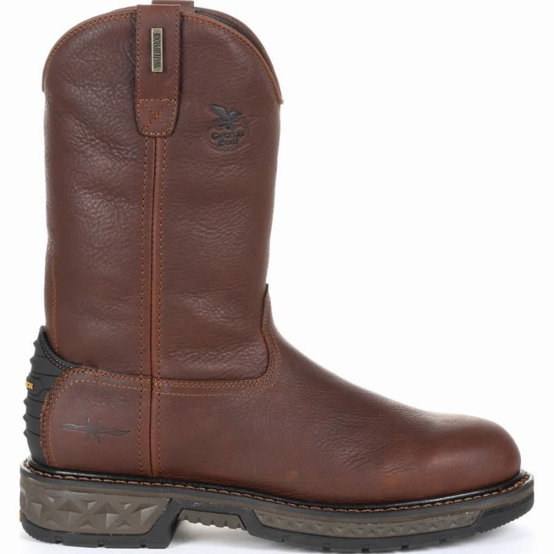 Botte Travail Georgia Boot Carbo-Tec LT Imperméables Pull-On Homme Marron | QSWLZPI-70