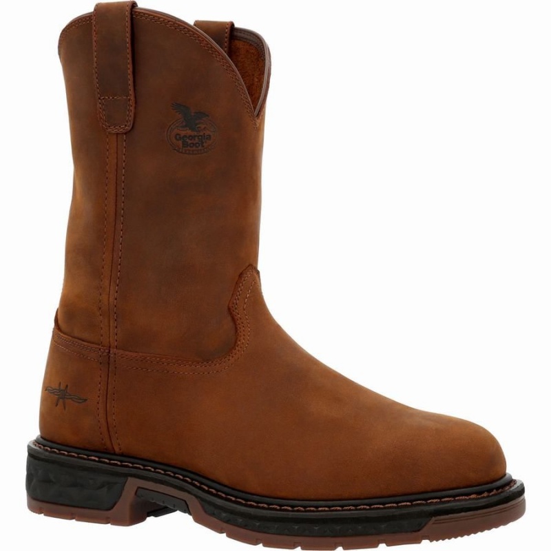 Botte Travail Georgia Boot Carbo-Tec LT Pull-On Homme Marron | NFCIYEO-29