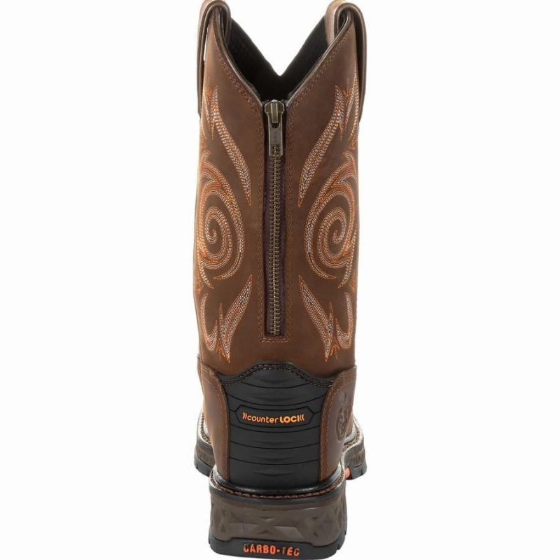 Botte Travail Georgia Boot Carbo-Tec LT Steel Embout Imperméables Pull On Homme Marron | OHLUDIF-51