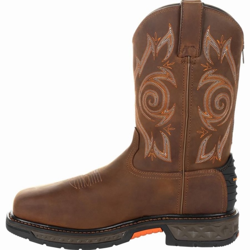 Botte Travail Georgia Boot Carbo-Tec LT Steel Embout Imperméables Pull On Homme Marron | OHLUDIF-51