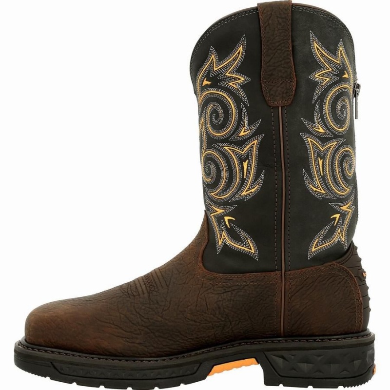 Botte Travail Georgia Boot Carbo-Tec LT Steel Embout Imperméables Pull-On Homme Marron Bleu Marine | KFAJYHZ-98