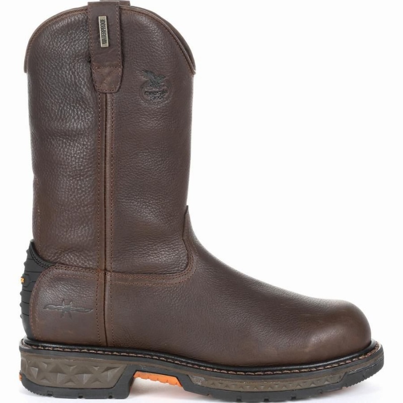 Botte Travail Georgia Boot Carbo-Tec LT Steel Embout Imperméables Pull-On Homme Marron | FRQZMUE-24