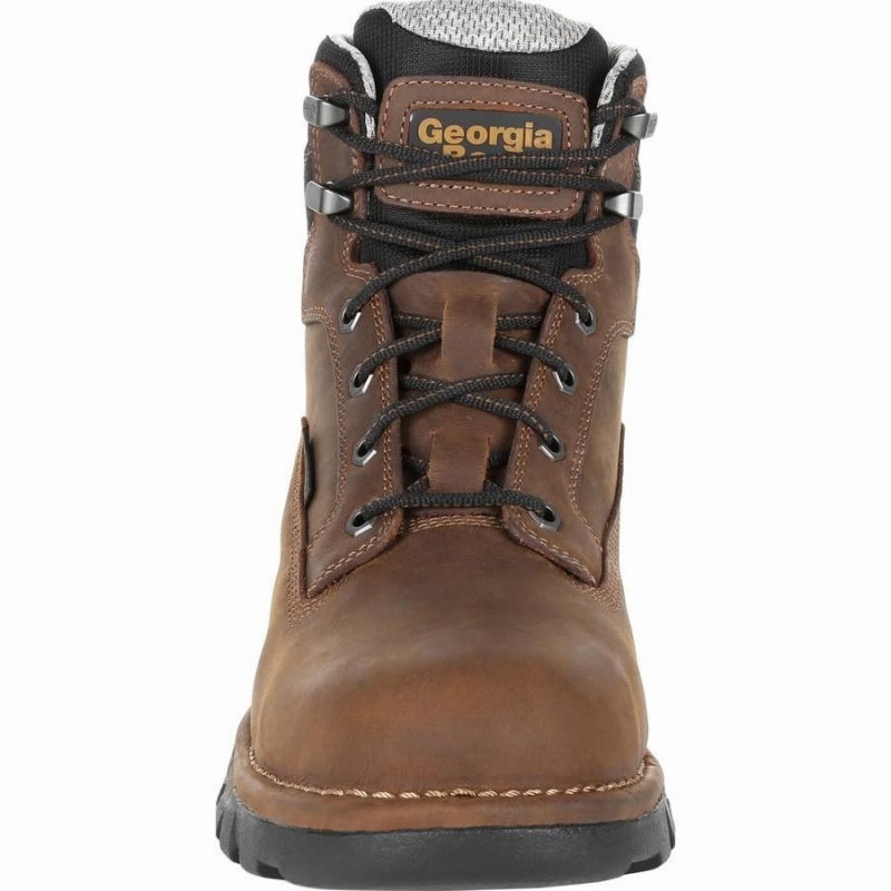 Botte Travail Georgia Boot Eagle One Steel Embout Imperméables Homme Marron | YQACKHL-26