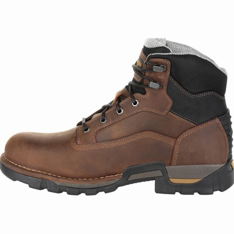 Botte Travail Georgia Boot Eagle One Steel Embout Imperméables Homme Marron | YQACKHL-26