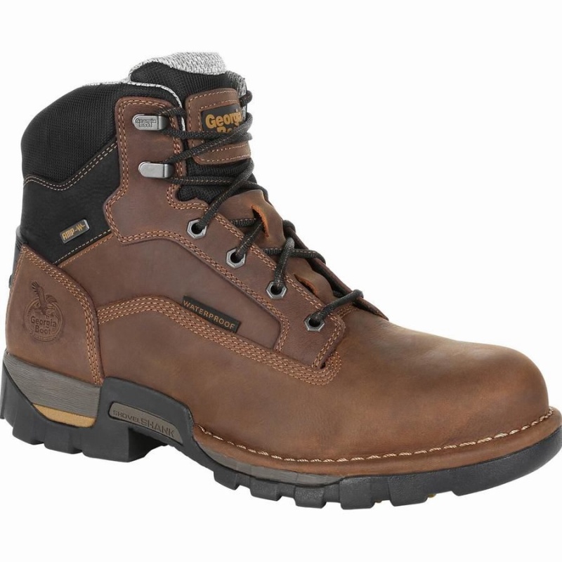 Botte Travail Georgia Boot Eagle One Steel Embout Imperméables Homme Marron | YQACKHL-26