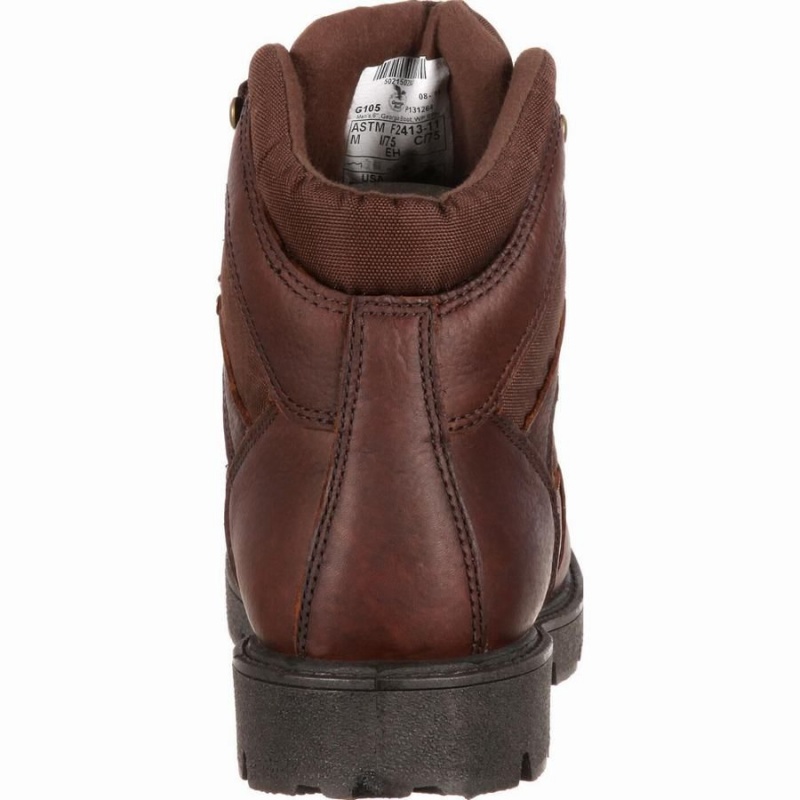 Botte Travail Georgia Boot Homeland Imperméables Homme Marron | QSOLMVA-82