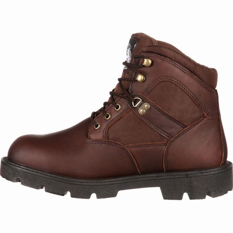 Botte Travail Georgia Boot Homeland Imperméables Homme Marron | QSOLMVA-82