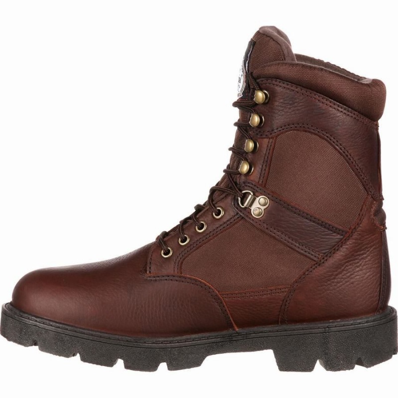 Botte Travail Georgia Boot Homeland Imperméables Homme Marron | USLAVHX-70