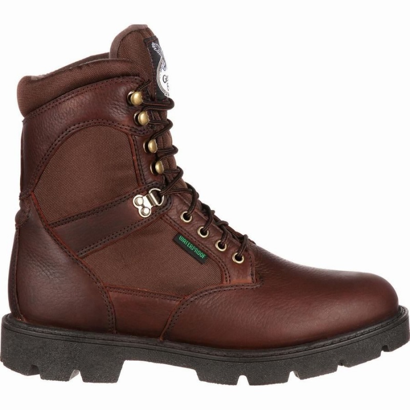 Botte Travail Georgia Boot Homeland Imperméables Homme Marron | USLAVHX-70