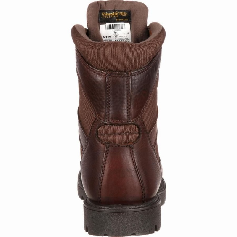 Botte Travail Georgia Boot Homeland Imperméables 600G Insulated Homme Marron | NHRVOZI-86