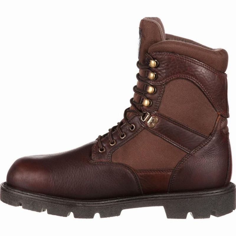 Botte Travail Georgia Boot Homeland Imperméables 600G Insulated Homme Marron | NHRVOZI-86