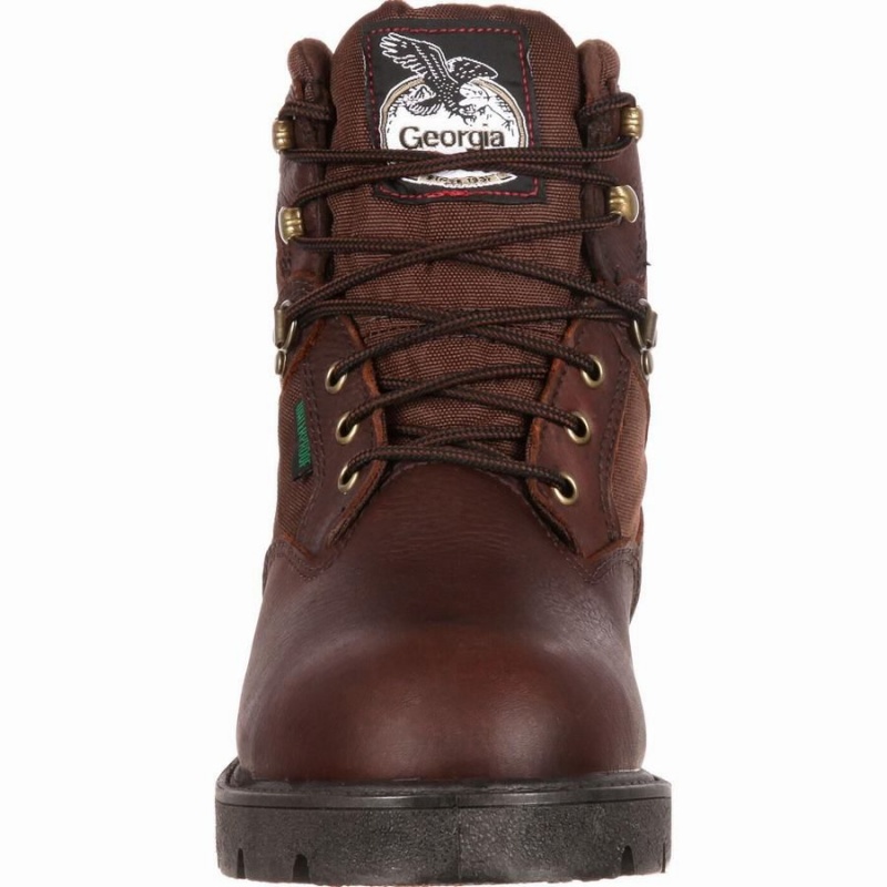 Botte Travail Georgia Boot Homeland Steel Embout Imperméables Homme Marron | IBGCWJS-71