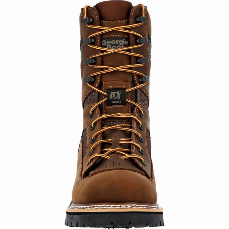 Botte Travail Georgia Boot LTX Logger Composite Embout Imperméables Homme Marron | XAWMGUV-48