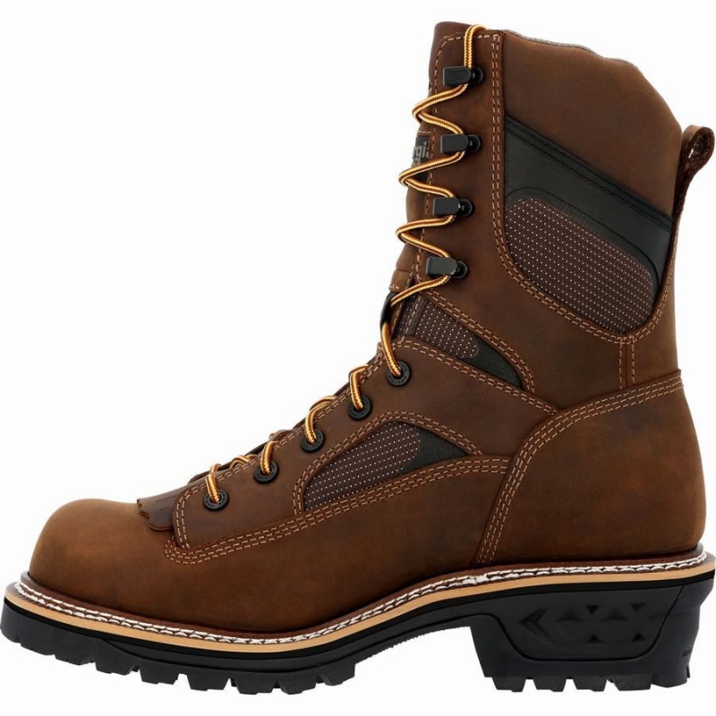 Botte Travail Georgia Boot LTX Logger Composite Embout Imperméables Homme Marron | XAWMGUV-48