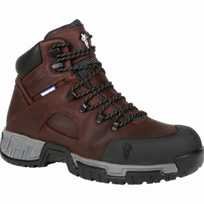 Botte Travail Georgia Boot Michelin® HydroEdge Steel Embout Imperméables Homme Marron | DAQLRTF-76