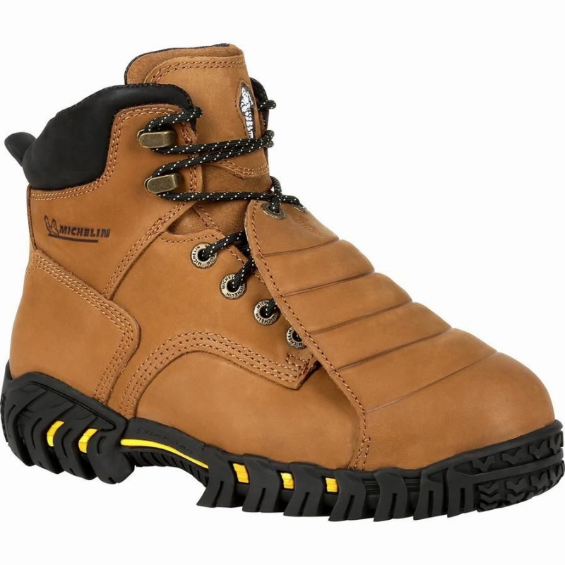 Botte Travail Georgia Boot Michelin® Sledge Steel Embout Metatarsal Homme Marron | IPZOCMU-12