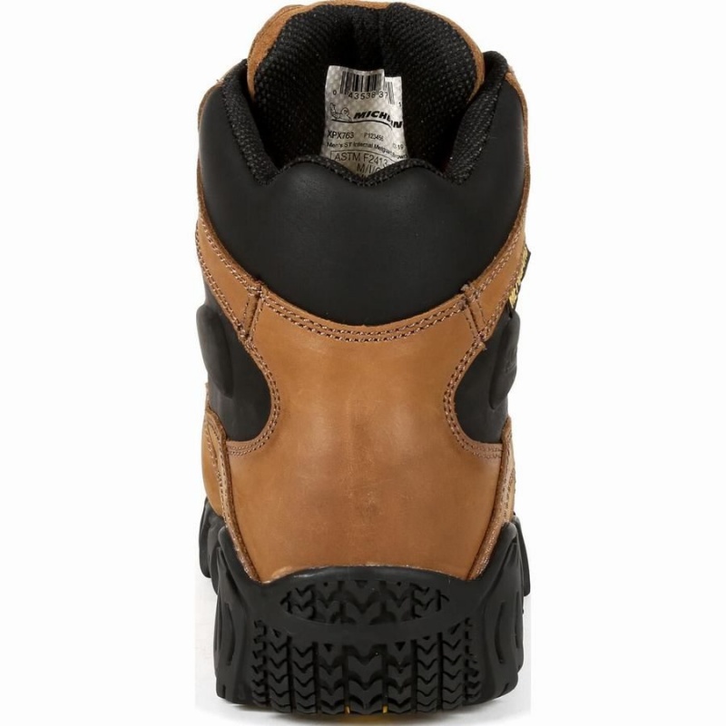 Botte Travail Georgia Boot Michelin® Steel Embout Internal Met Guard Homme Marron | DGSOJRW-26